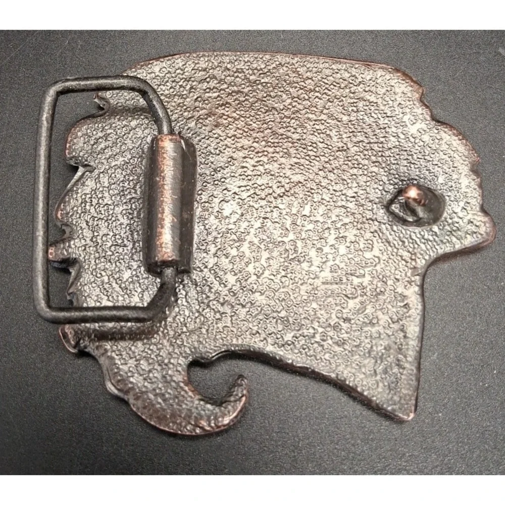 Native American Indian Warrior Chief Head Copper Tone Belt Buckle